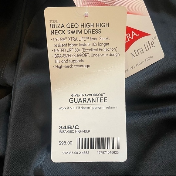 NWT Athleta Ibiza Geo High High Neck Swim Dress, Size 34 B/C - Picture 8 of 9